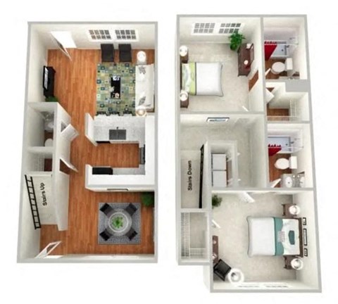 a floor plan with a bedroom and a living room